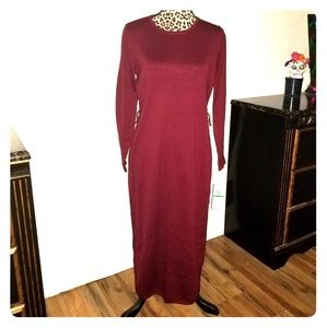 New Nina Leonard Maroon Sweater Dress
